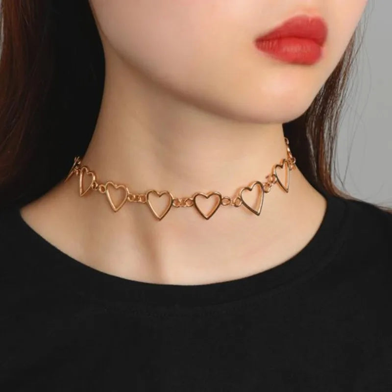 Choker Cœur Ajouré Style Coréen