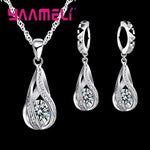 Charger l&#39;image dans la galerie, Set Bijoux en Argent 925 : Collier et Boucles d&#39;Oreilles Pendantes
