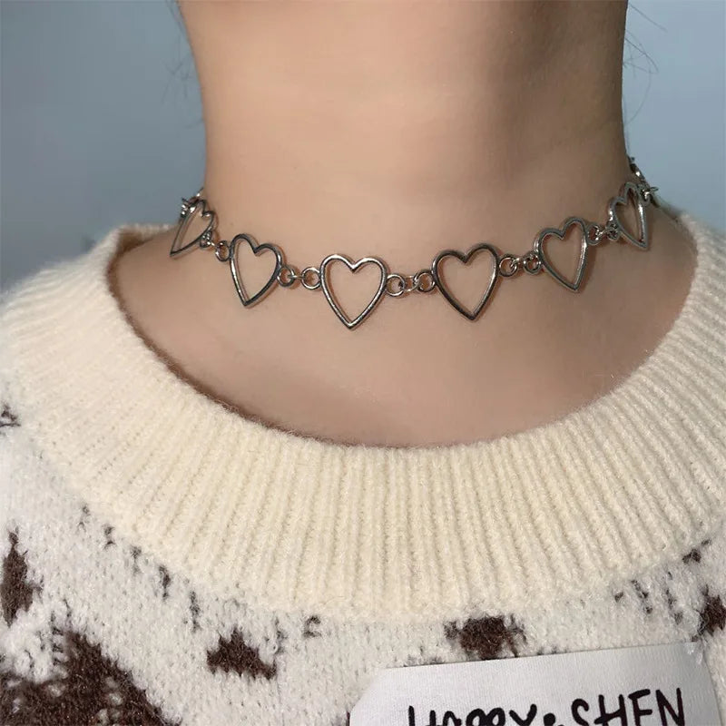 Choker Cœur Ajouré Style Coréen