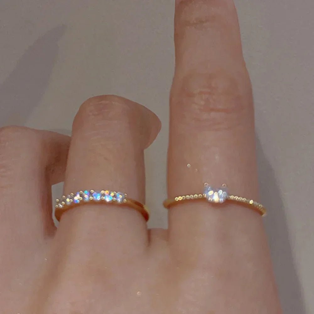 Bague Cœur en Zircon pour Femme - Ajustable et Élégante, Cadeau de Fiançailles ou Mariage